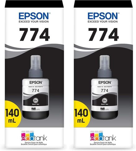 Epson 774 EcoTank Ink Ultra-high Capacity Bottle Black (T774120-S) Works with EcoTank ET-4550, ET-3600, ET-16500 in Saudi Arabia