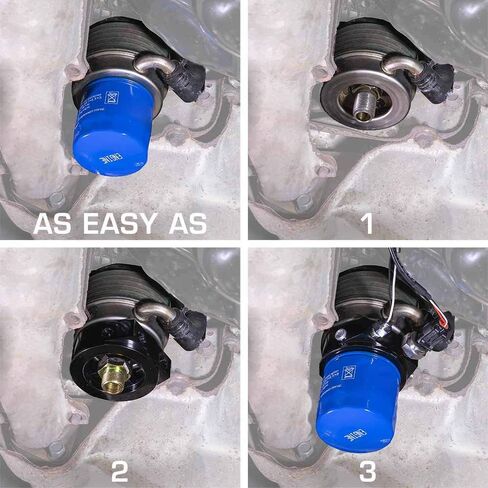 GlowShift Oil Filter Sandwich Adapter Compatible with Dodge Ram 5.9L 6.7L Cummins 1989-2018 - Install up to (4) 1/8-27 NPT Oil Pressure & Temperature Sensors - Includes O-Ring & Port Plugs in Saudi Arabia