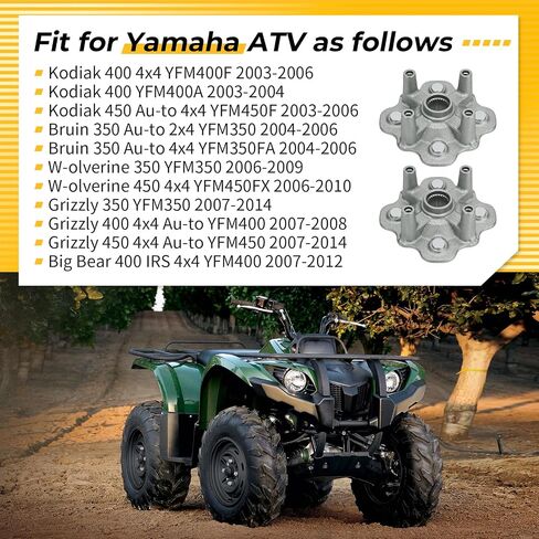 M MATI Front Left & Right Hubs for Yamaha Grizzly 350 400 450 2007-2014 W-olverine 350 450 2006-2010 Kodiak 400 450 Bruin 350 2003-2006 Big Bear 400 2007-2012 5ND-F5111-21-00 5ND-F5111-30-00 in Saudi Arabia
