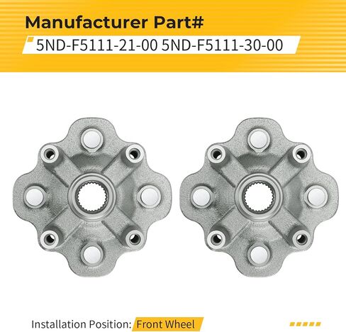 M MATI Front Left & Right Hubs for Yamaha Grizzly 350 400 450 2007-2014 W-olverine 350 450 2006-2010 Kodiak 400 450 Bruin 350 2003-2006 Big Bear 400 2007-2012 5ND-F5111-21-00 5ND-F5111-30-00 in Saudi Arabia