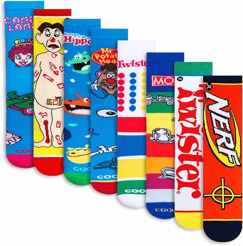 Odd Sox-Big Kids 8-Pack Food-Pack-Themped Crew Socks Socks مجموعة هدايا-متعة وعلامات خفيفة ملونة-هدية ناعمة ومريحة للأطفال الذين يحبون الطعام-كن غريبًا ، in Kuwait