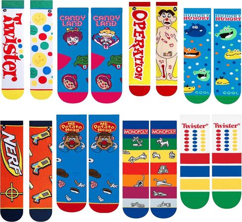 Odd Sox-Big Kids 8-Pack Food-Pack-Themped Crew Socks Socks مجموعة هدايا-متعة وعلامات خفيفة ملونة-هدية ناعمة ومريحة للأطفال الذين يحبون الطعام-كن غريبًا ، in Kuwait