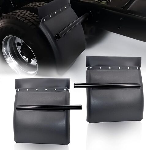 TORQUE Quarter Fenders for Semi Truck, 24" x 24" Black Poly, Tube Bracket and Mounting Hardware Included, Right Left, Quarter Fender Kit Set (TRQF311) in Saudi Arabia