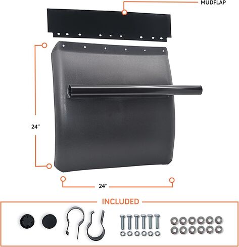 TORQUE Quarter Fenders for Semi Truck, 24" x 24" Black Poly, Tube Bracket and Mounting Hardware Included, Right Left, Quarter Fender Kit Set (TRQF311) in Saudi Arabia