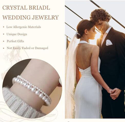 Pearl Bracelet for Women Gifts Trendy Stuff Dainty Bracelet White Baroque Pearl Wrist Bracelets Bridesmaid Bridal Wedding Jewelry Gifts in Kuwait