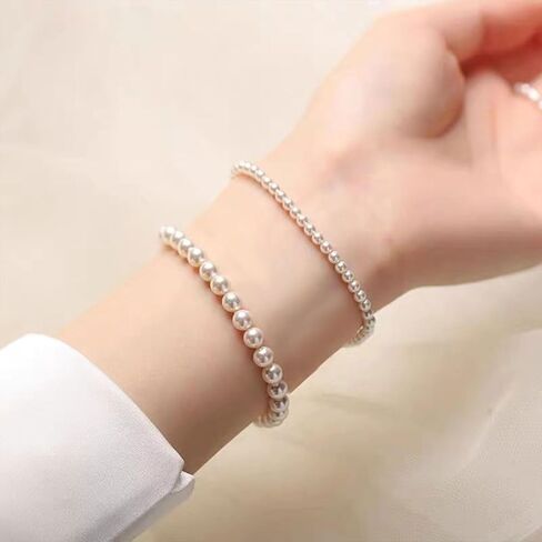 Pearl Bracelet for Women Gifts Trendy Stuff Dainty Bracelet White Baroque Pearl Wrist Bracelets Bridesmaid Bridal Wedding Jewelry Gifts in Kuwait
