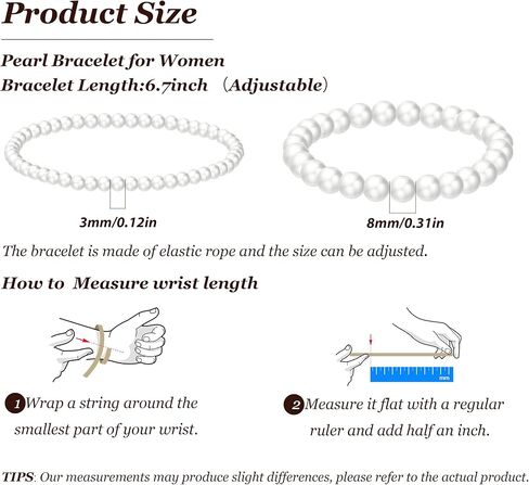 Pearl Bracelet for Women Gifts Trendy Stuff Dainty Bracelet White Baroque Pearl Wrist Bracelets Bridesmaid Bridal Wedding Jewelry Gifts in Kuwait