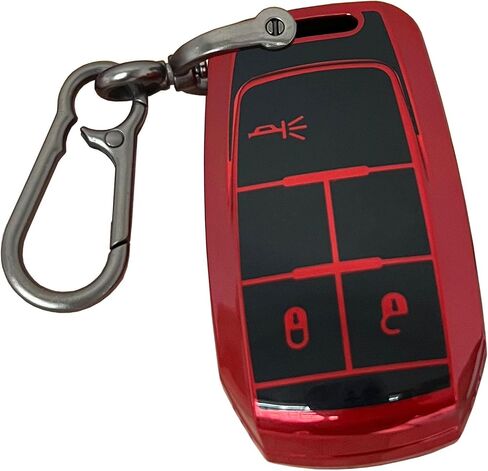 for Ram Key Fob Shell Keyless Entry Systems Fit for RAM 2500 3500 4500 5500 Smart Key Fob Cover Case (3 Buttons Black-Red) in Kuwait