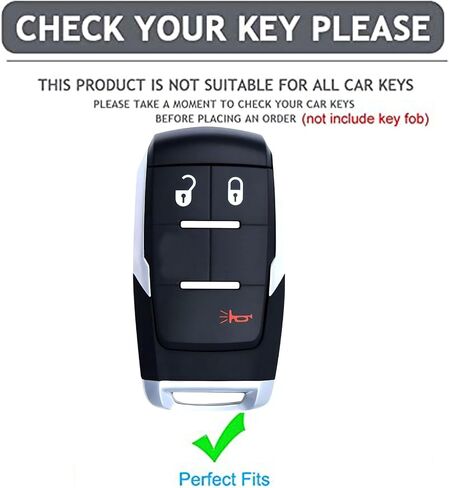 for Ram Key Fob Shell Keyless Entry Systems Fit for RAM 2500 3500 4500 5500 Smart Key Fob Cover Case (3 Buttons Black-Red) in Kuwait