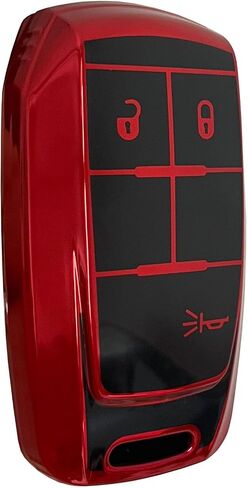 for Ram Key Fob Shell Keyless Entry Systems Fit for RAM 2500 3500 4500 5500 Smart Key Fob Cover Case (3 Buttons Black-Red) in Kuwait