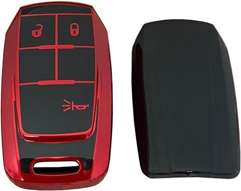 for Ram Key Fob Shell Keyless Entry Systems Fit for RAM 2500 3500 4500 5500 Smart Key Fob Cover Case (3 Buttons Black-Red) in Kuwait