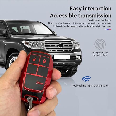 for Ram Key Fob Shell Keyless Entry Systems Fit for RAM 2500 3500 4500 5500 Smart Key Fob Cover Case (3 Buttons Black-Red) in Kuwait