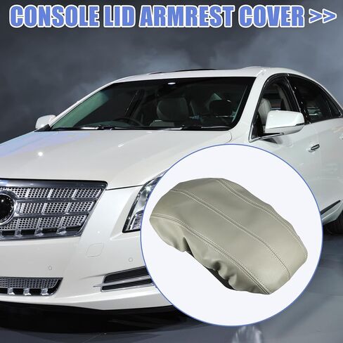 X AUTOHAUX Car Center Console Armrest Cover for Cadillac XTS 2013-2019 Faux Leather Interior Arm Rest Cover Elbow Cushion Pad Gray in Saudi Arabia