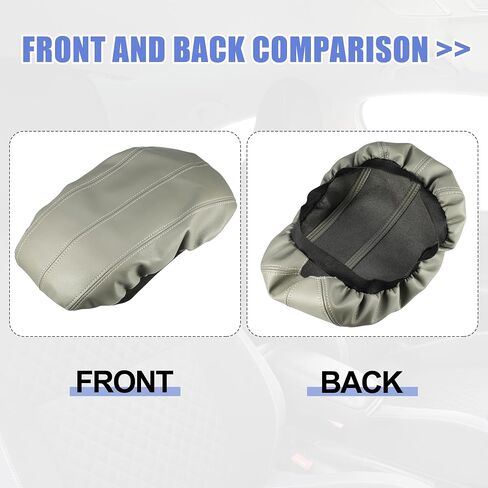 X AUTOHAUX Car Center Console Armrest Cover for Cadillac XTS 2013-2019 Faux Leather Interior Arm Rest Cover Elbow Cushion Pad Gray in Saudi Arabia