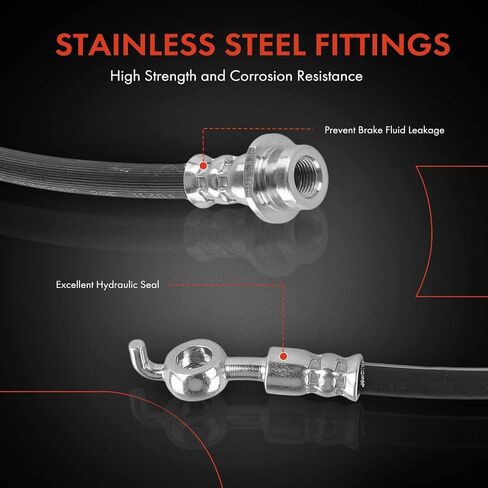 A-Premium Front Driver or Passenger Brake Hydraulic Hose Compatible with Select Honda and Isuzu Models - Passport 2002, Axiom 2002-2004, Rodeo 2002-2004, Rodeo Sport 2002-2003 in Saudi Arabia