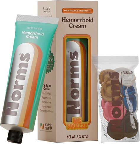Norms Hemorrhoid Treatment Cream, Max Strength 5% Lidocaine, Rapid Relief for Hemorrhoidal Pain, Swelling, Itching, with Phenylephrine HCL, Aloe & Glycerin – Big Squeeze 2oz Tube in Saudi Arabia
