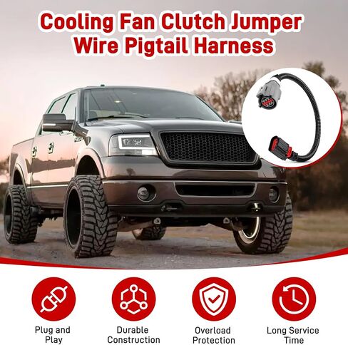 JERBOR Cooling Fan Clutch Jumper Wire Pigtail Harness Tail fits for Ford F150, for Expedition, for Lincoln Navigator Mark LT V8 5.4L 4.6L (2007-2008) Replace# 7L1Z-14K095-A 7L1Z14K095A​ in Saudi Arabia