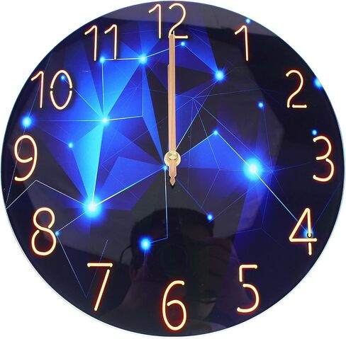30CM Round Ultra-Thin Tempered Glass Wall Clock – Creative Minimalist Design for Home Decor, Silent Quartz Movement, Perfect for Living Room and Office in Saudi Arabia