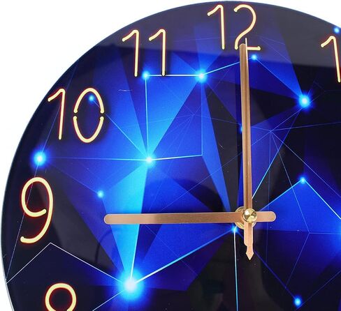 30CM Round Ultra-Thin Tempered Glass Wall Clock – Creative Minimalist Design for Home Decor, Silent Quartz Movement, Perfect for Living Room and Office in Saudi Arabia