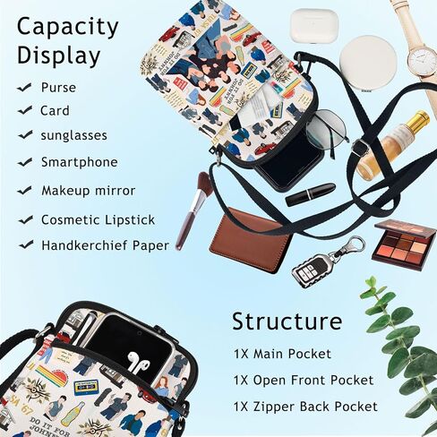 BWWKTOP حقيبة كروس موسيقية من Outsiders حقيبة كتف جوني ودالاس وبوني بوي لمحبي الهدية ذات القطعتين وستيف in Kuwait