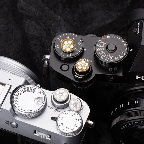 Camera Shutter Button for Fuji X-T5 X-T3ii X-T200 X-T4 (2 Silver Waves) in Saudi Arabia