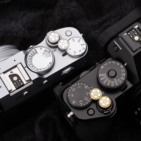 Camera Shutter Button for Fuji X-T5 X-T3ii X-T200 X-T4 (2 Silver Waves) in Saudi Arabia