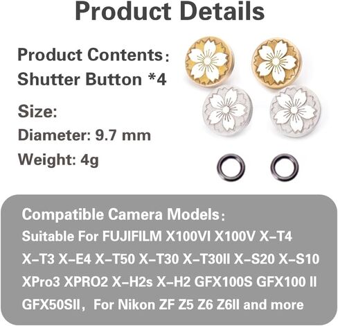 Camera Shutter Button for Fuji X-T5 X-T3ii X-T200 X-T4 (2 Silver Waves) in Saudi Arabia