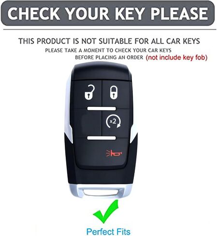 for Ram Key Fob Shell Keyless Entry Systems Fit for RAM 2500 3500 4500 5500 Smart Key Fob Cover Case (3 Buttons Black-Red) in Kuwait