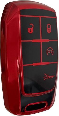 for Ram Key Fob Shell Keyless Entry Systems Fit for RAM 2500 3500 4500 5500 Smart Key Fob Cover Case (3 Buttons Black-Red) in Kuwait