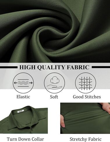COOFANDY Mens Long Sleeve Button Down Shirts Casual Untucked Shirts Stretch Shirts in Saudi Arabia