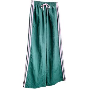 GORGLITTER المرأة فضفاض واسعة الساق السراويل الترنك Y2k الجانب مخطط اللون كتلة الرباط بنطلون أسفل العرق السراويل in Kuwait