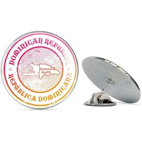 Dominican Republic Round Metal 0.75" Lapel Pin Hat Shirt Pin Tie Tack Pinback in Saudi Arabia