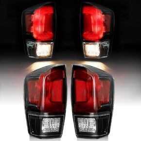 زوج من مصابيح خلفية سوداء من Mayello مع مصابيح مناسبة لشاحنات Toyota Tacoma 2016-2023، استبدال التوصيل والتشغيل in Kuwait