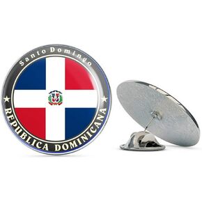 Domincan Republic Round Metal 0.75" Lapel Pin Hat Shirt Pin Tie Tack Pinback in Saudi Arabia
