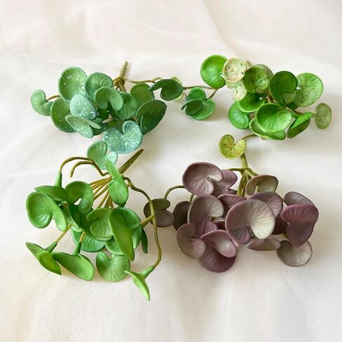Artificial Plant Mini Bouquet Copper Coin Grass with Soft Glue, Hanging Plants for Shelf, Fake Green Plants Wall Hanging for Home, Office & Garden Decoration in Saudi Arabia