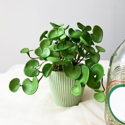 Artificial Plant Mini Bouquet Copper Coin Grass with Soft Glue, Hanging Plants for Shelf, Fake Green Plants Wall Hanging for Home, Office & Garden Decoration in Saudi Arabia