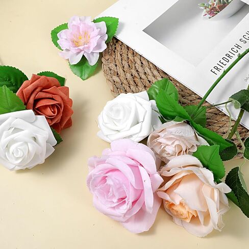 Yolev 200pcs Artificial Leaves 3.74 inch Flower Rose Leaf Fake Leaves for Crafts Wedding Decorations Supplies Rose Leave Fake Leafs in Saudi Arabia