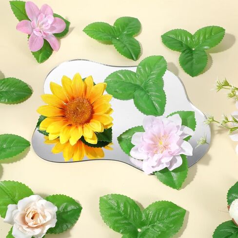 Yolev 200pcs Artificial Leaves 3.74 inch Flower Rose Leaf Fake Leaves for Crafts Wedding Decorations Supplies Rose Leave Fake Leafs in Saudi Arabia
