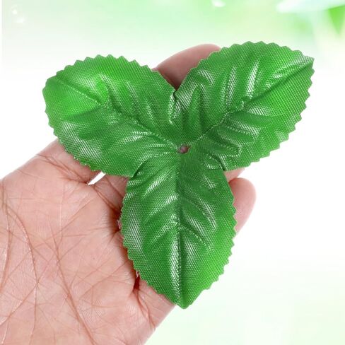 Yolev 200pcs Artificial Leaves 3.74 inch Flower Rose Leaf Fake Leaves for Crafts Wedding Decorations Supplies Rose Leave Fake Leafs in Saudi Arabia