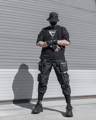 تي شيرت أزياء Cyberpunk من القطن الفاخر ثقيل الوزن بوزن 10 أونصة من نسيج الكون in Kuwait