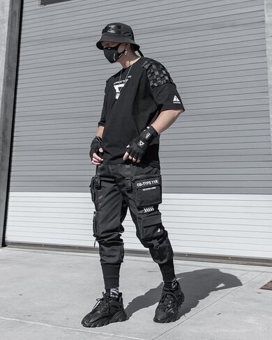 تي شيرت أزياء Cyberpunk من القطن الفاخر ثقيل الوزن بوزن 10 أونصة من نسيج الكون in Kuwait