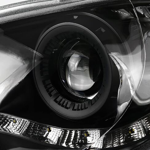 SPEC-D TUNING Black Projector Headlights w/LED Strip Compatible with 2006-2007 Subaru Impreza WRX, Left + Right Pair Headlamps Assembly in Saudi Arabia