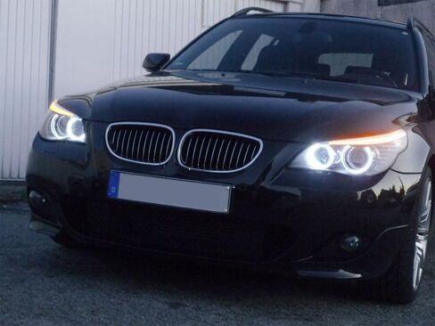 iJDMTOY LED Angel Eye Bulbs Compatible with BMW E60 E61 LCI Halogen Front Road Illuminating Lights Trim ONLY, (2) Halo Ring Marker Bulbs Powered by Super Bright 20W High Power LED Diodes in Saudi Arabia