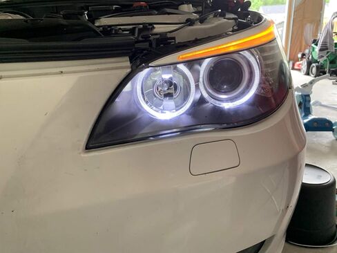iJDMTOY LED Angel Eye Bulbs Compatible with BMW E60 E61 LCI Halogen Front Road Illuminating Lights Trim ONLY, (2) Halo Ring Marker Bulbs Powered by Super Bright 20W High Power LED Diodes in Saudi Arabia