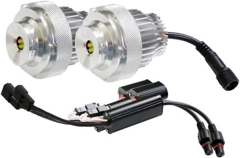 iJDMTOY LED Angel Eye Bulbs Compatible with BMW E60 E61 LCI Halogen Front Road Illuminating Lights Trim ONLY, (2) Halo Ring Marker Bulbs Powered by Super Bright 20W High Power LED Diodes in Saudi Arabia