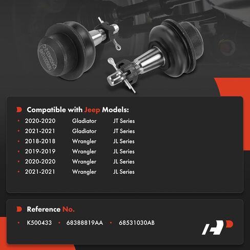 A-Premium 2 × وصلة كروية علوية أمامية، متوافقة مع Jeep JL Series Wrangler 2018-2021، JT Series Gladiator 2020-2021 in Saudi Arabia