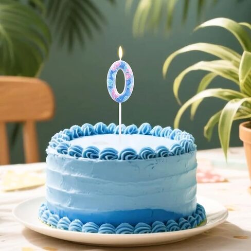 Anime Cartoon Number Birthday Candles, Ninth 9th Cartoon Blue Cake Candle Nine Blue Hawaiian Cake Topper with Flowers for Birthday Decoration Party Supplies (9) in Saudi Arabia