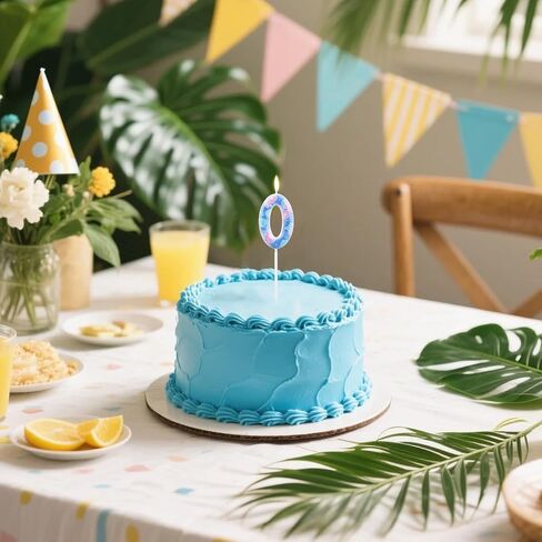 Anime Cartoon Number Birthday Candles, Ninth 9th Cartoon Blue Cake Candle Nine Blue Hawaiian Cake Topper with Flowers for Birthday Decoration Party Supplies (9) in Saudi Arabia