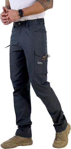Men's Work Pants Ripstop Water Repellent MultiCargo Stretch Flex Carpenter Construction Workwear Utility in Saudi Arabia