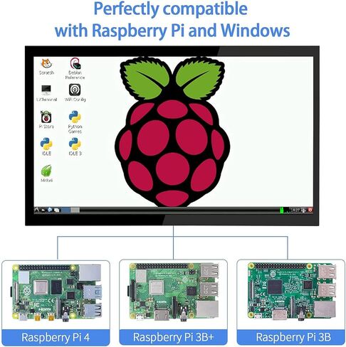 شاشة Raspberry Pi مقاس 7 بوصة شاشة صغيرة 1024x600 HDMI شاشة عرض 16:9 IPS LCD لـ Raspberry Pi 4/3/2/Zero/B/B+ Win11/10/8/7، سائق مجاني in Kuwait
